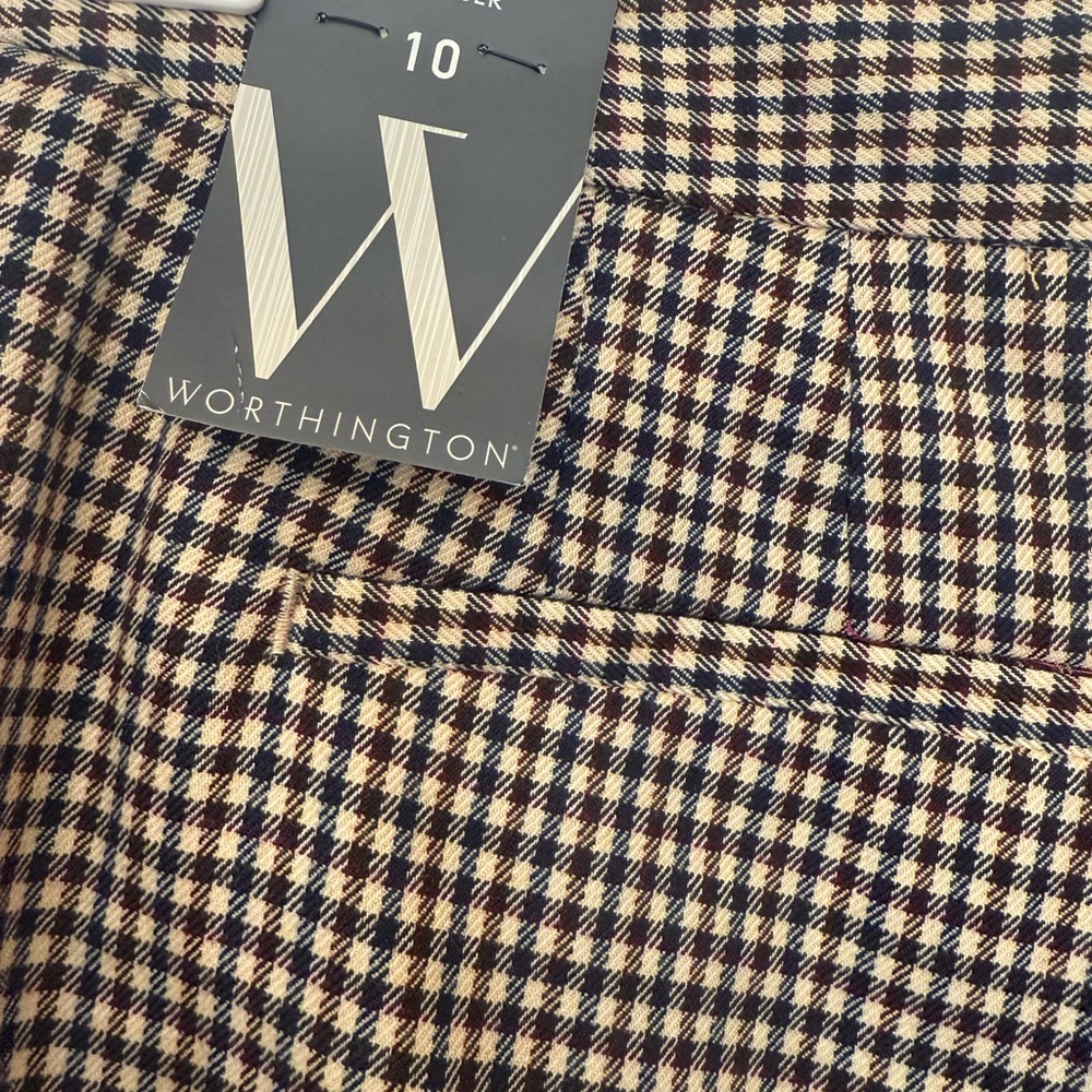 Worthington Houndstooth High Rise Flare Dress Pants - Picture 2 of 5